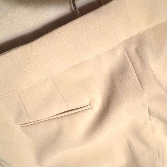 (8) ANNE KLEIN FLY FRONT EXTENDED TAB BOXIE PANT CREAM COLORED Tapered Leg - Picture 4 of 16